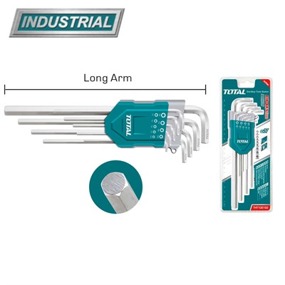 Набор ключей шестигранных 1,5-10 мм длинных TOTAL THT106192 (9 шт) - фото 102275