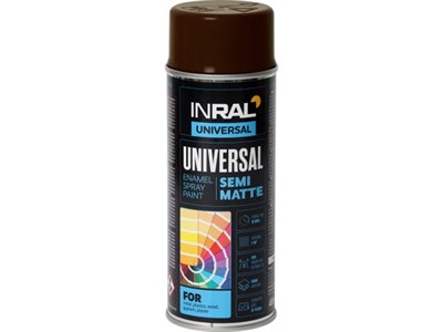 Краска-эмаль аэроз. универсальная шоколадный матовый INRAL 400мл (8017) (Цвет шоколадный  матовый)