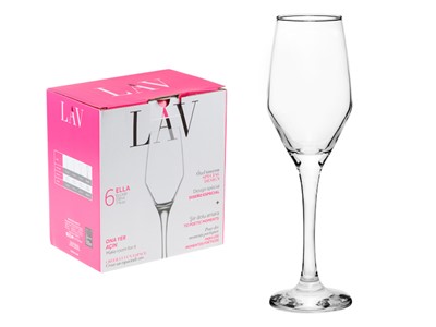 Набор бокалов для шампанского, 6 шт., 230 мл, серия Ella, LAV - фото 126385