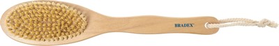 Щётка для сухого массажа из чайного дерева с щетиной кактуса с ручкой 30 см - фото 127992