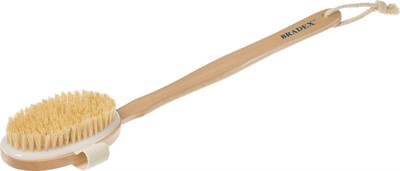 Щётка для сухого массажа из чайного дерева с щетиной кактуса со съемной ручкой 43 см - фото 128090