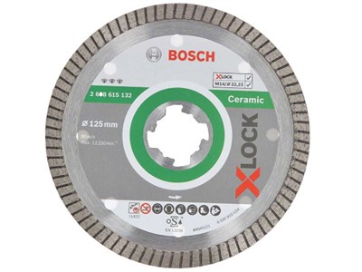 Алмазный круг 125х22 мм по керамике Turbo X-LOCK Best for Ceramic Extraclean BOSCH ( сухая резка)