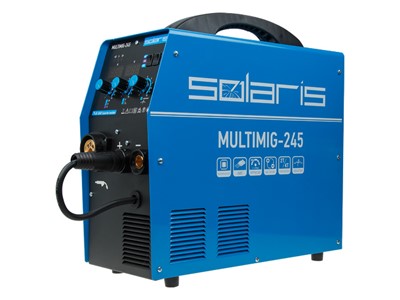 Полуавтомат сварочный Solaris MULTIMIG-245 (230В, MIG/FLUX/MMA/TIG, евроразъем, горелка 3 м, смена полярности, 2T/4T, рег-ка индуктивн.) - фото 129765