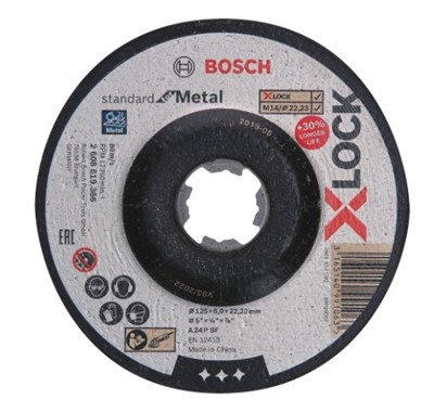 Обдирочный круг X-LOCK 125х6х22,23 мм Standard for Metal BOSCH