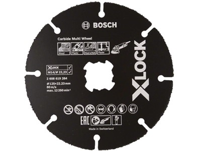 Круг отрезной 125х1.0x22.2 мм для дерева X-LOCK Carbide Multi Wheel BOSCH (подходит для всех типов УШМ) - фото 131450