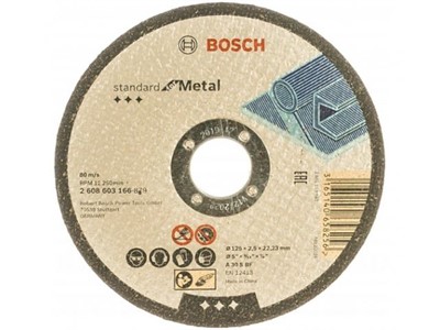 Круг отрезной 125х2.5x22.2 мм для металла Standart BOSCH (125х2.5x22.2 мм для металла) - фото 131579