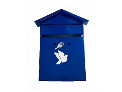 Ящик почтовый Домик с замком 350х280х60 (синий) (АГРОСНАБ) - фото 133456