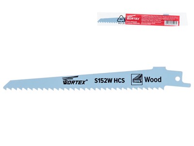 Пилка сабельная по дереву S152W (1 шт.) WORTEX высокоуглеродистая сталь HCS, 150 мм длина (пропил прямой, грубый, для базовых работ) - фото 138534
