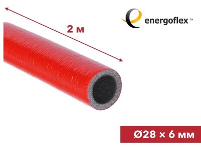 Теплоизоляция для труб ENERGOFLEX SUPER PROTECT красная 28/6-2м - фото 140460