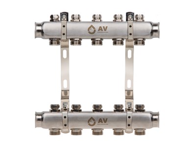 Коллекторная группа AVE162, 5 вых. AV Engineering (PRO серия Для отопления (радиаторы)) - фото 140506