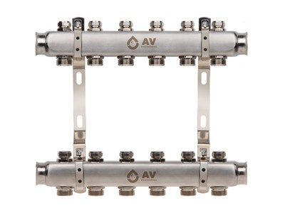Коллекторная группа AVE162, 6 вых. AV Engineering (PRO серия Для отопления (радиаторы)) - фото 140507