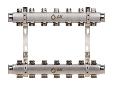 Коллекторная группа AVE162, 7 вых. AV Engineering (PRO серия Для отопления (радиаторы)) - фото 140508