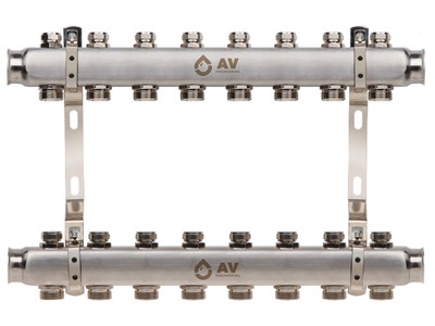 Коллекторная группа AVE162, 8 вых. AV Engineering (PRO серия Для отопления (радиаторы)) - фото 140509
