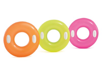 Надувной круг для плавания с ручками Hi-Gloss, 76 см, INTEX (от 8 лет, цвета в ассортименте) - фото 142037