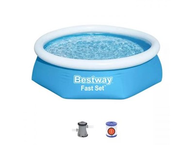 Надувной бассейн Fast Set, 244 х 61 см, комплект, BESTWAY - фото 142752