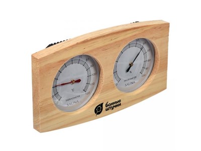 Термометр с гигрометром Банная станция 24,5х13,5х3 см для бани и сауны, "Банные штучки" (БАННЫЕ ШТУЧКИ) - фото 142779