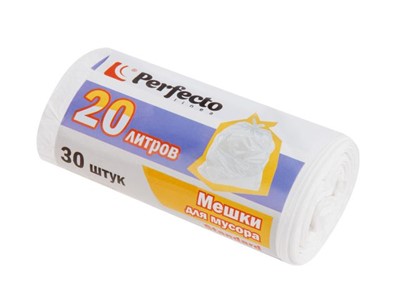 Мешки для мусора Standard, 20 л, 30 шт., белые, PERFECTO LINEA - фото 142887