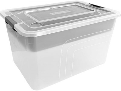 Ящик для хранения с лотком, 8 л., Bergen,  305х215х184 мм., натуральный, PLAST TEAM - фото 142932