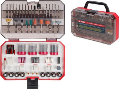 Набор аксессуаров для гравера WORTEX 272 предметов (универсальный) (Цанги: 1,6 мм, 2,4 мм, 3,2 мм) - фото 147561