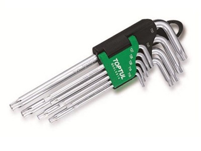 Набор ключей Torx T10-Т50 9шт длинных TOPTUL - фото 148857