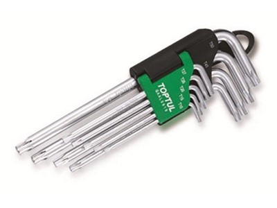 Набор ключей Torx T10-Т50 9шт с отверстием длинных TOPTUL - фото 148882