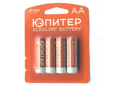 Батарейка AA LR6 1,5V alkaline - 4 шт. ЮПИТЕР