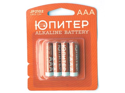 Батарейка AAA LR03 1,5V alkaline - 4 шт. ЮПИТЕР