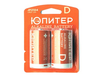 Батарейка D LR20 1,5V alkaline - 2 шт. ЮПИТЕР