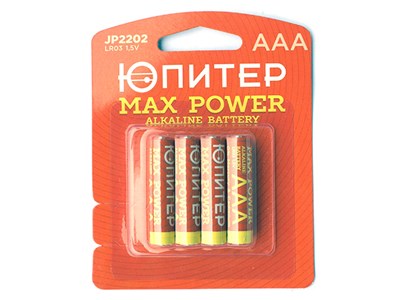 Батарейка AAA LR03 1,5V alkaline - 4 шт. MAX POWER ЮПИТЕР