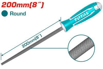 Напильник круглый слесарный 200 мм TOTAL