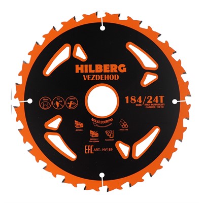 Пильный диск универсальный 184*1,65*30*24Т*7º Hilberg Vezdehod