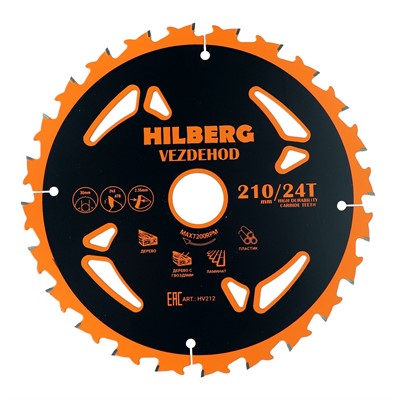 Пильный диск универсальный 210*2,35*30*24Т*7º Hilberg Vezdehod