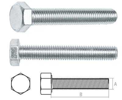 Болт М8х60 мм шестигр., цинк, кл.пр. 5.8, DIN 933