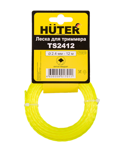 Леска (2.4 мм; 12 м; витой квадрат) Huter TS2412 - фото 155865