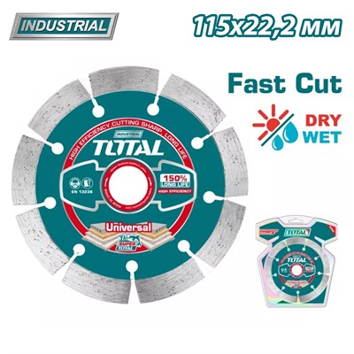 Диск алмазный 115x12,0x22,2 мм TOTAL