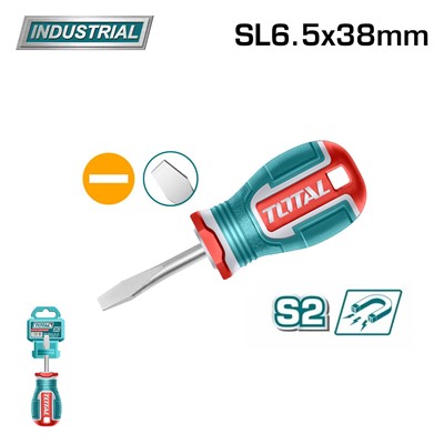 Отвертка шлицевая SL6.5x38 мм TOTAL TSDSL6038 - фото 165620