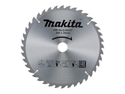 Диск пильный по дереву 260x30x2.6/1.8x40T MAKITA