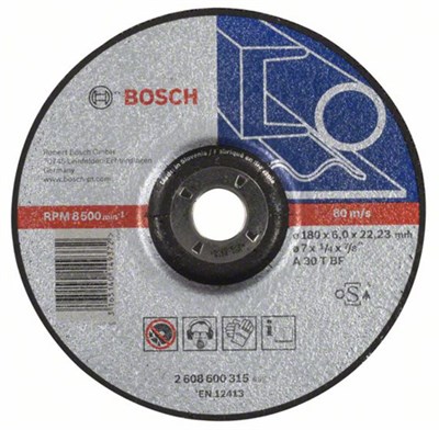 Круг обдирочный 180х6x22.2 мм для металла BOSCH - фото 16941