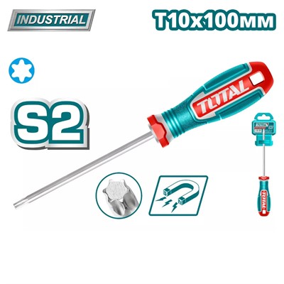 Отвертка Torx T10x100 мм TOTAL TSDT10100 - фото 169806