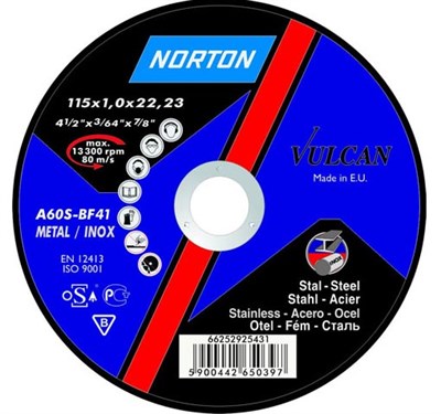 Круг отрезной 230х2.0x22.2 мм для металла Vulcan NORTON