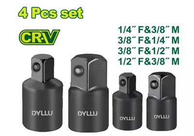 Набор адаптеров ударных головок 1/2 ", 1/4", 3/8 " DYLLU  (4шт.)