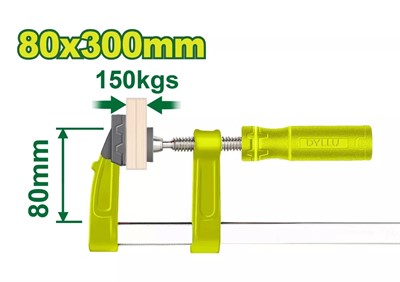 Струбцина F-образная 80 x 300 мм DYLLU DTCP2181 - фото 170230