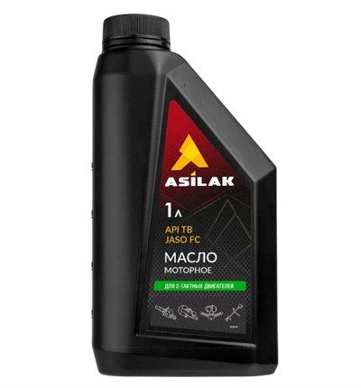 Масло моторное 2-х тактное ASILAK 1 л ( JASO FC,  API TB,)