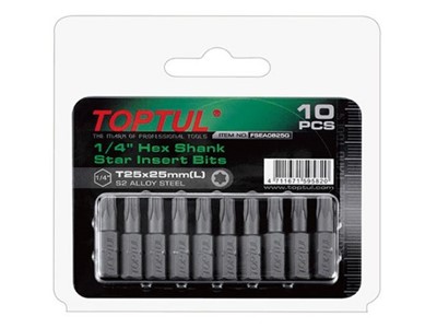 Насадка TORX T15*25 1/4" 10шт блистер TOPTUL - фото 172307