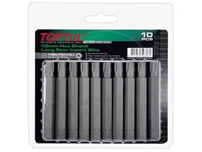 Насадка TORX T25 75мм LONG 10шт блистер TOPTUL - фото 172335