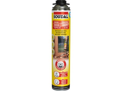 Пена монтажная пистолетная лентяя "Soudal" ОКНА ДВЕРИ 750 мл