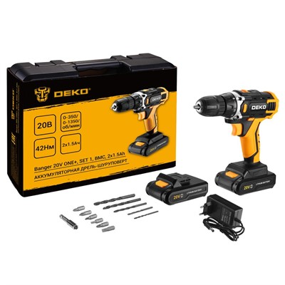 Дрель-шуруповерт аккумуляторная DEKO Banger 20V ONE + 083-1110