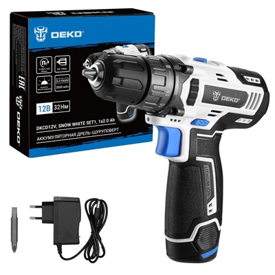 Дрель-шуруповерт аккумуляторная DEKO DKCD12V SNOW WHITE 083-1106