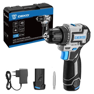 Дрель-шуруповерт аккумуляторная DEKO Loner 12V PRO 085-1011