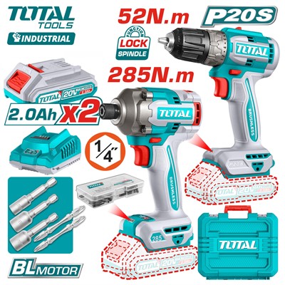 Набор аккумуляторного инструмента TOTAL TCKLI20272 - фото 182784
